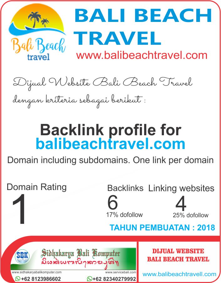 Dijual Website  Bali Beach Travel SEO Friendly